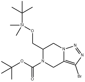 3-Bromo-6-(Tert-Butyl-Dimethyl-Silanyloxymethyl)-6,7-Dihydro-4H-[1,2,3]Triazolo[1,5-A]Pyrazine-5-Carboxylic Acid Tert-Butyl Ester|1341035-98-0