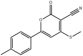 2H-Pyran-3-carbonitrile, 6-(4-methylphenyl)-4-(methylthio)-2-oxo- Structure