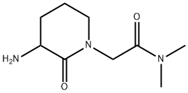 2-(3-Amino-2-oxo-piperidin-1-yl)-N,N-dimethyl-acetamide 化学構造式