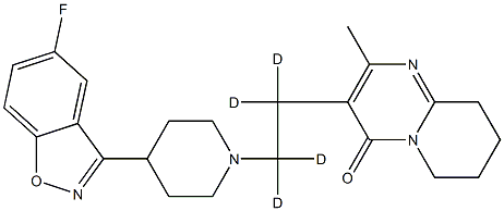2-methyl-3-[1,1,2,2-tetradeuterio-2-[4-(5-fluoro-1,2-benzoxazol-3-yl)piperidin-1-yl]ethyl]-6,7,8,9-tetrahydropyrido[1,2-a]pyrimidin-4-one,1346598-47-7,结构式