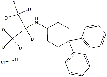 N-(1,1,1,2,3,3,3-heptadeuteriopropan-2-yl)-4,4-diphenylcyclohexan-1-amine:hydrochloride 化学構造式