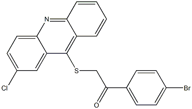 Ethanone,1-(4-bromophenyl)-2-[(2-chloro-9-acridinyl)thio]- Structure