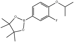 2-(3-Fluoro-4-isopropoxyphenyl)-4,4,5,5-tetramethyl-1,3,2-dioxaborolane Struktur