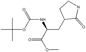 methyl (2S)-2-((tert-butoxycarbonyl)amino)-3-(2-oxo-1l2-pyrrolidin-3-yl)propanoate 化学構造式