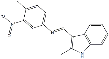 4-methyl-N-[(2-methyl-1H-indol-3-yl)methylene]-3-nitroaniline Structure