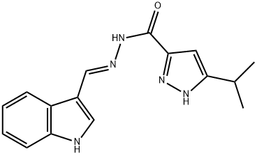 (E)-N-((1H-indol-3-yl)methylene)-3-isopropyl-1H-pyrazole-5-carbohydrazide Structure