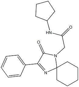 N-cyclopentyl-2-(3-oxo-2-phenyl-1,4-diazaspiro[4.5]dec-1-en-4-yl)acetamide Structure