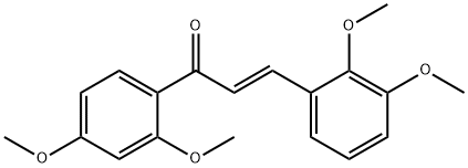 (2E)-3-(2,3-ジメトキシフェニル)-1-(2,4-ジメトキシフェニル)プロプ-2-エン-1-オン 化学構造式