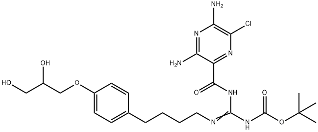 1352187-30-4 Carbamic acid, N-[[[(3,5-diamino-6-chloro-2-pyrazinyl)carbonyl]amino][[4-[4-(2,3-dihydroxypropoxy)phenyl]butyl]imino]methyl]-, 1,1-dimethylethyl ester