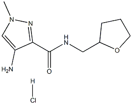 4-amino-1-methyl-N-(oxolan-2-ylmethyl)pyrazole-3-carboxamide:hydrochloride Structure