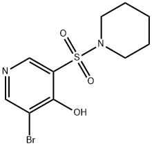 3-Bromo-5-(piperidine-1-sulfonyl)-1H-pyridin-4-one 结构式