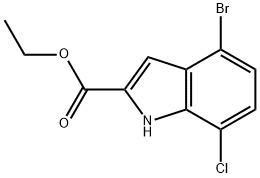 4-溴-7-氯-1H-吲哚-2-羧酸乙酯,1352894-66-6,结构式