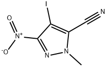 4-Iodo-2-methyl-5-nitro-2H-pyrazole-3-carbonitrile Struktur