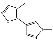 4-Iodo-5-(1-methyl-1H-pyrazol-4-yl)-isoxazole 化学構造式