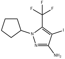 1-Cyclopentyl-4-iodo-5-trifluoromethyl-1H-pyrazol-3-ylamine Struktur