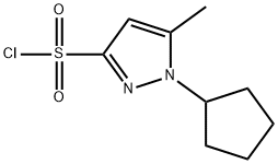 1-环戊基-5-甲基-1H-吡唑-3-磺酰氯化,1354704-84-9,结构式