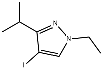 1-Ethyl-4-iodo-3-isopropyl-1H-pyrazole 化学構造式