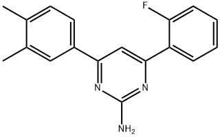4-(3,4-dimethylphenyl)-6-(2-fluorophenyl)pyrimidin-2-amine Struktur