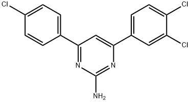 4-(4-chlorophenyl)-6-(3,4-dichlorophenyl)pyrimidin-2-amine,1354916-00-9,结构式