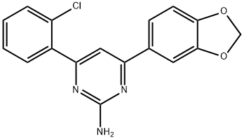 4-(2H-1,3-benzodioxol-5-yl)-6-(2-chlorophenyl)pyrimidin-2-amine Structure