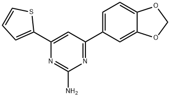4-(2H-1,3-benzodioxol-5-yl)-6-(thiophen-2-yl)pyrimidin-2-amine, 1354916-21-4, 结构式