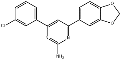 4-(2H-1,3-benzodioxol-5-yl)-6-(3-chlorophenyl)pyrimidin-2-amine Structure