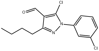 3-butyl-5-chloro-1-(3-chlorophenyl)-1H-pyrazole-4-carbaldehyde Structure