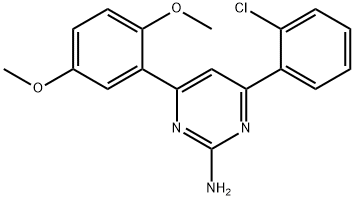 4-(2-chlorophenyl)-6-(2,5-dimethoxyphenyl)pyrimidin-2-amine Struktur