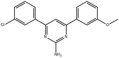 4-(3-chlorophenyl)-6-(3-methoxyphenyl)pyrimidin-2-amine 化学構造式