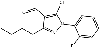 3-ブチル-5-クロロ-1-(2-フルオロフェニル)-1H-ピラゾール-4-カルブアルデヒド 化学構造式