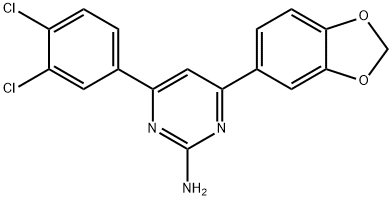 4-(2H-1,3-benzodioxol-5-yl)-6-(3,4-dichlorophenyl)pyrimidin-2-amine Structure