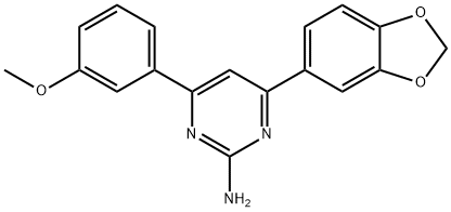 4-(2H-1,3-benzodioxol-5-yl)-6-(3-methoxyphenyl)pyrimidin-2-amine,1354922-78-3,结构式