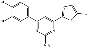 4-(3,4-dichlorophenyl)-6-(5-methylfuran-2-yl)pyrimidin-2-amine Structure