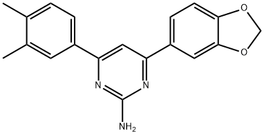 4-(2H-1,3-benzodioxol-5-yl)-6-(3,4-dimethylphenyl)pyrimidin-2-amine Struktur