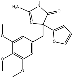 2-amino-5-(furan-2-yl)-5-[(3,4,5-trimethoxyphenyl)methyl]-4,5-dihydro-1H-imidazol-4-one, 1354923-16-2, 结构式