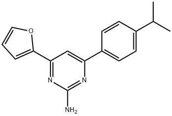 4-(フラン-2-イル)-6-[4-(プロパン-2-イル)フェニル]ピリミジン-2-アミン 化学構造式