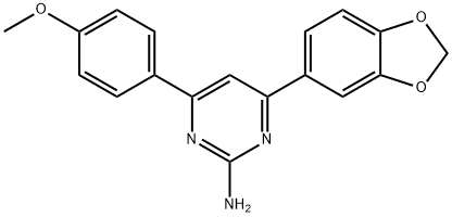 4-(2H-1,3-benzodioxol-5-yl)-6-(4-methoxyphenyl)pyrimidin-2-amine 结构式