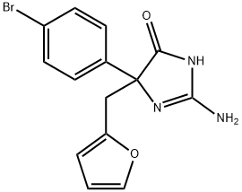 2-amino-5-(4-bromophenyl)-5-[(furan-2-yl)methyl]-4,5-dihydro-1H-imidazol-4-one Structure