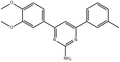 4-(3,4-dimethoxyphenyl)-6-(3-methylphenyl)pyrimidin-2-amine Structure