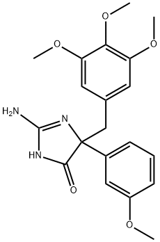 2-amino-5-(3-methoxyphenyl)-5-[(3,4,5-trimethoxyphenyl)methyl]-4,5-dihydro-1H-imidazol-4-one, 1354924-56-3, 结构式