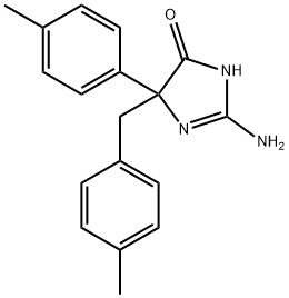 2-amino-5-(4-methylphenyl)-5-[(4-methylphenyl)methyl]-4,5-dihydro-1H-imidazol-4-one 结构式