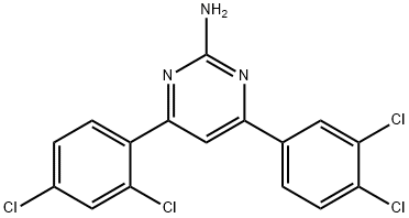 4-(2,4-dichlorophenyl)-6-(3,4-dichlorophenyl)pyrimidin-2-amine,1354926-24-1,结构式