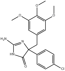 2-amino-5-(4-chlorophenyl)-5-[(3,4,5-trimethoxyphenyl)methyl]-4,5-dihydro-1H-imidazol-4-one Structure