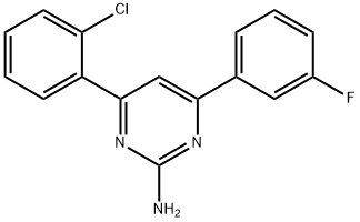 4-(2-chlorophenyl)-6-(3-fluorophenyl)pyrimidin-2-amine 化学構造式