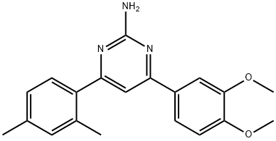 4-(3,4-dimethoxyphenyl)-6-(2,4-dimethylphenyl)pyrimidin-2-amine,1354926-77-4,结构式