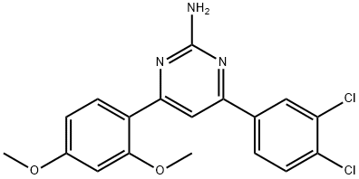 4-(3,4-dichlorophenyl)-6-(2,4-dimethoxyphenyl)pyrimidin-2-amine,1354926-85-4,结构式