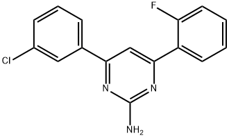 4-(3-chlorophenyl)-6-(2-fluorophenyl)pyrimidin-2-amine Struktur