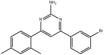 4-(3-bromophenyl)-6-(2,4-dimethylphenyl)pyrimidin-2-amine 化学構造式