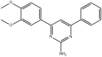 2-アミノ-4-(3,4-ジメトキシフェニル)-6-フェニルピリミジン 化学構造式