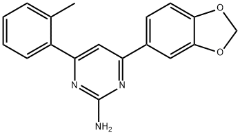 4-(2H-1,3-benzodioxol-5-yl)-6-(2-methylphenyl)pyrimidin-2-amine 化学構造式